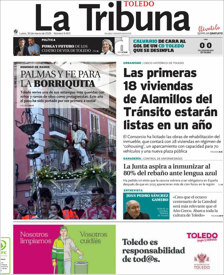 Portada de La Tribuna de Toledo (Spain)