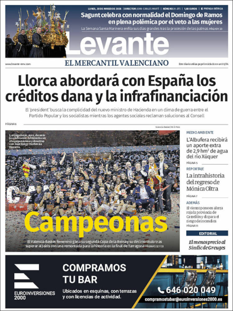 Portada de Levante (Espa&ntilde;a)