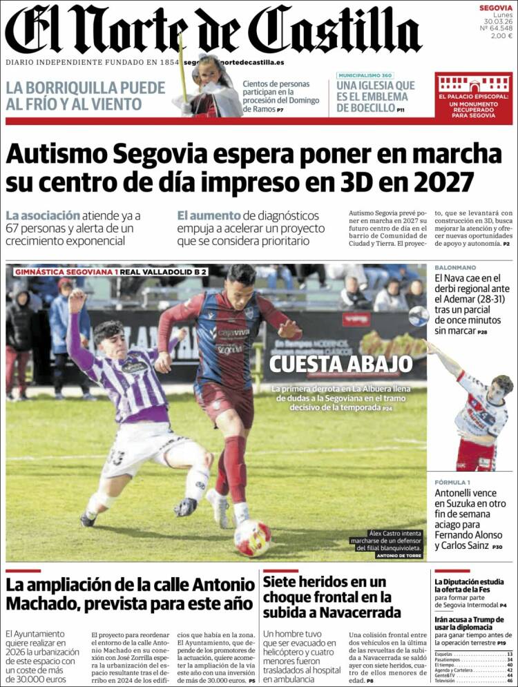 Portada de Norte de Castilla - Segovia (Espa&ntilde;a)