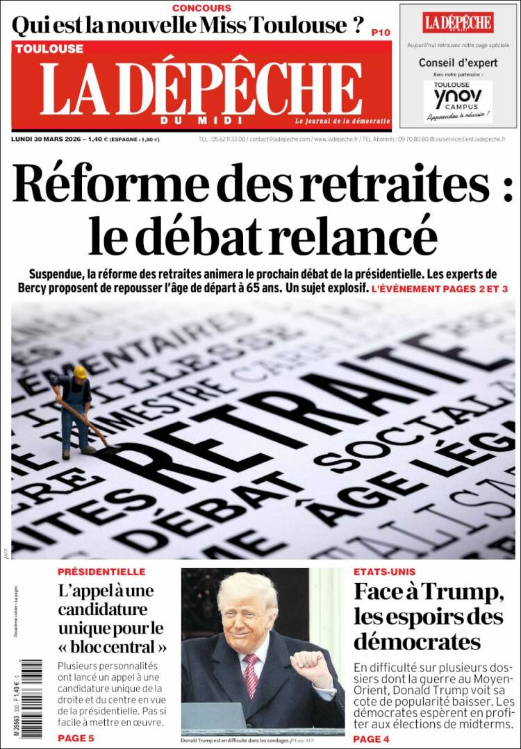 Portada de La Dépêche du Midi (Francia)