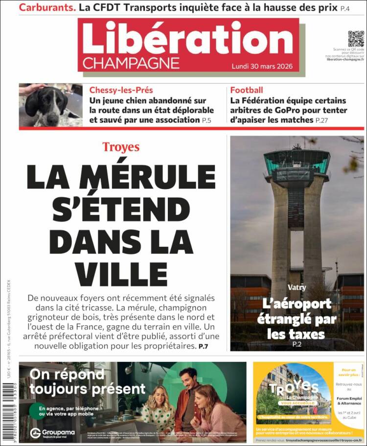 Portada de Libération Champagne (Francia)