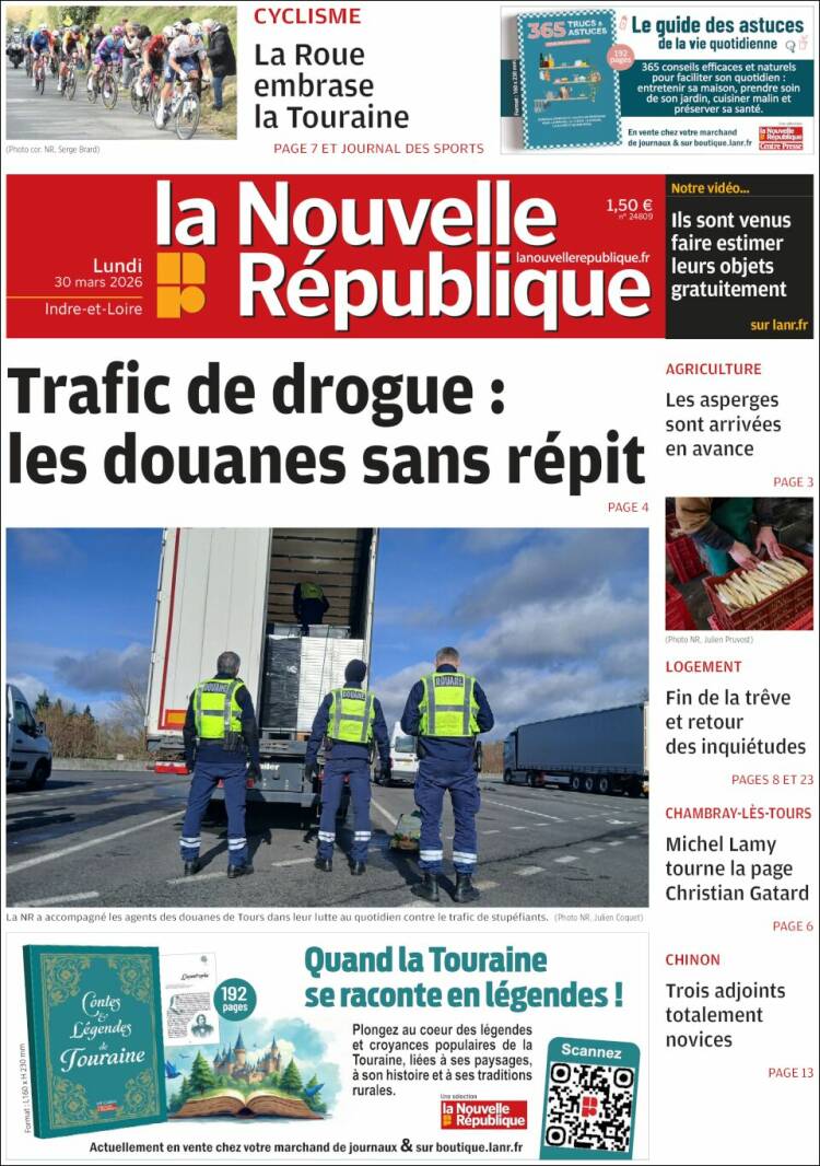 Portada de La Nouvelle Republique (Francia)
