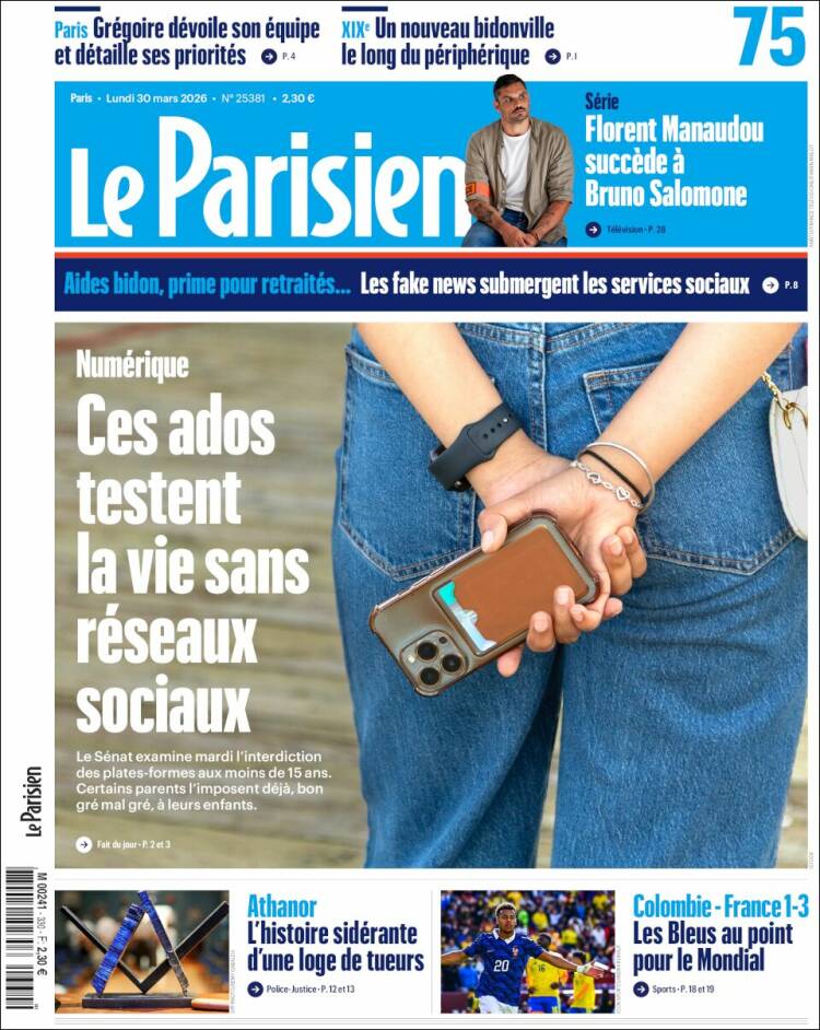 Portada de Le Parisien (Francia)