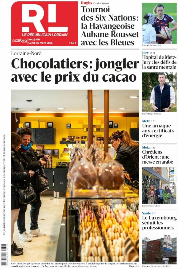 Portada de Le Republicain Lorrain (Francia)