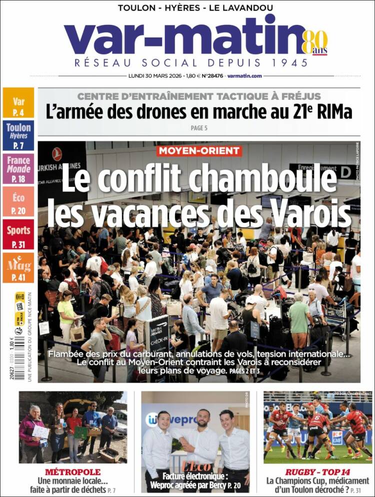 Portada de Var-Matin (Francia)
