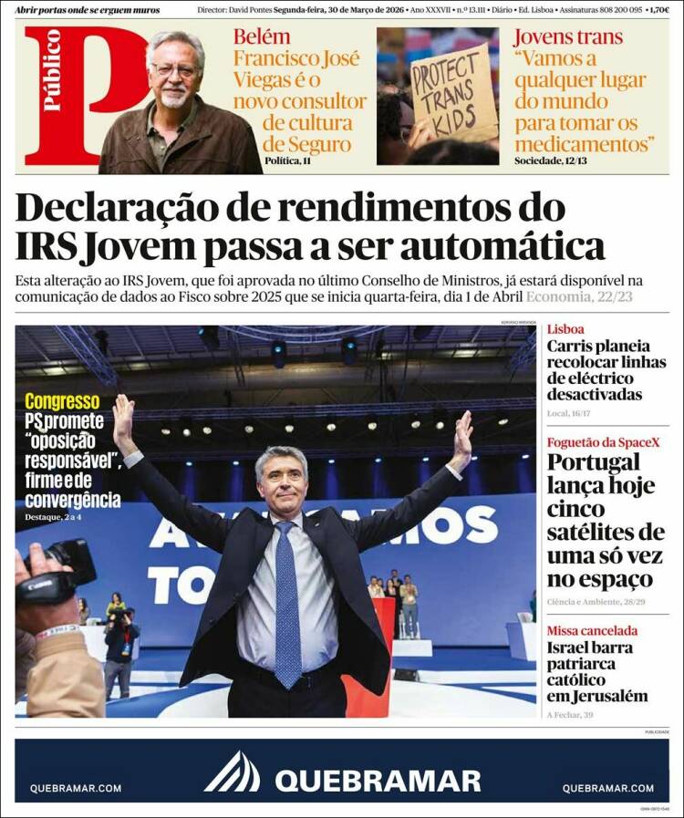 Portada de Público (Portugal)