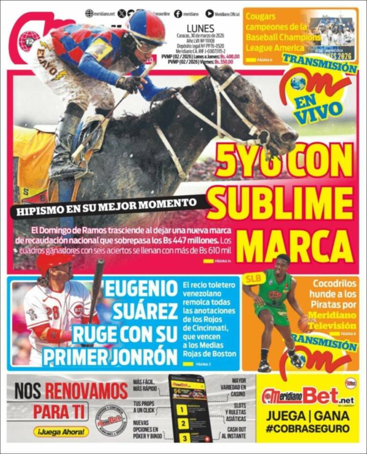 Portada de Meridiano (Venezuela)