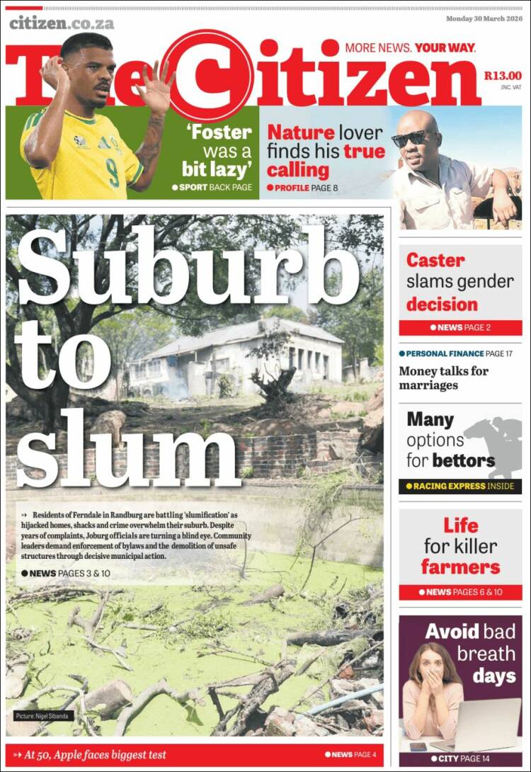 Portada de The Citizen (Sud&aacute;frica)