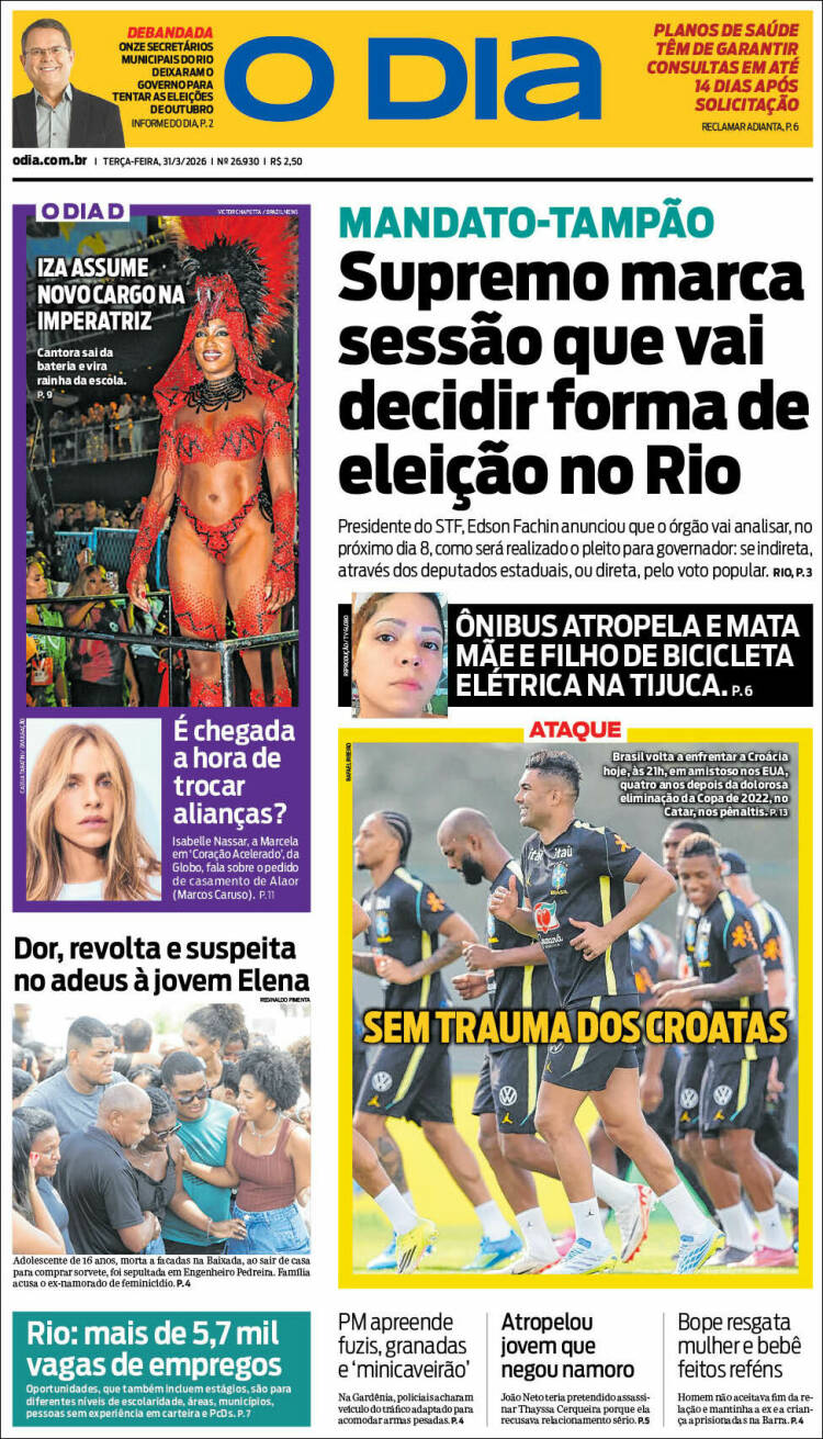 Portada de O Dia (Brasil)