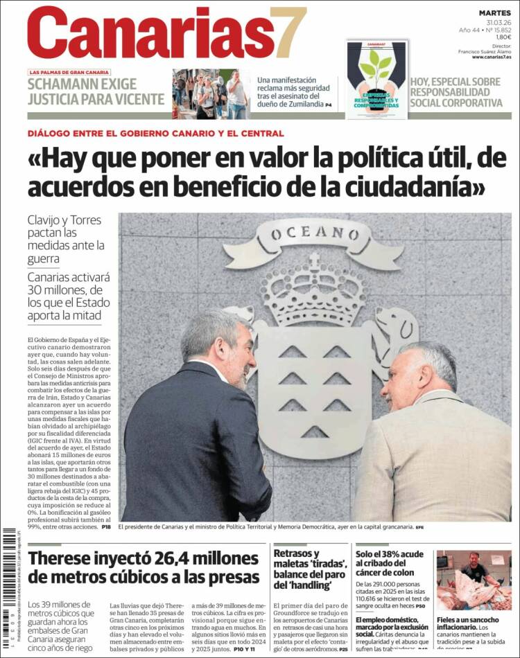 Portada de Canarias 7 (Espa&ntilde;a)