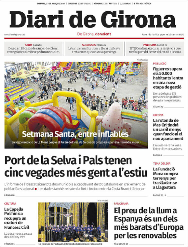 Portada de Diari de Girona (Espa&ntilde;a)