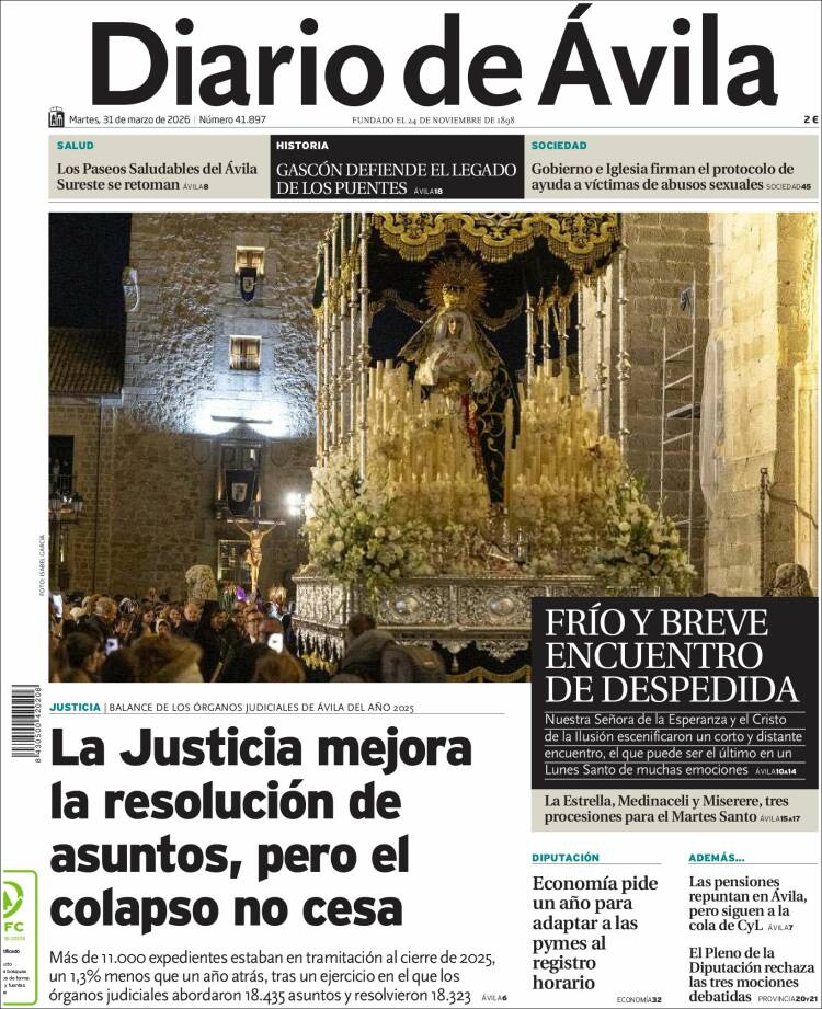 Portada de Diario de Ávila (Espa&ntilde;a)