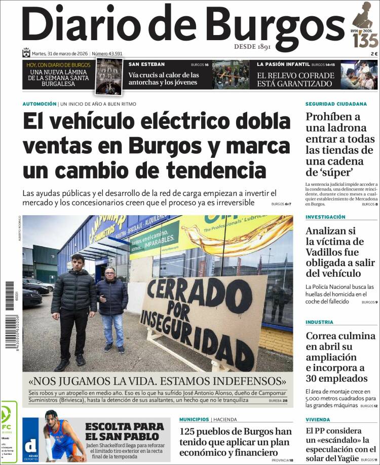 Portada de Diario de Burgos (Espa&ntilde;a)