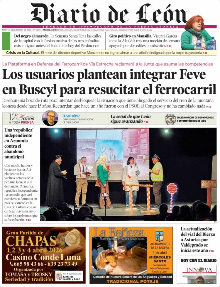 Portada de Diario de León (Spain)