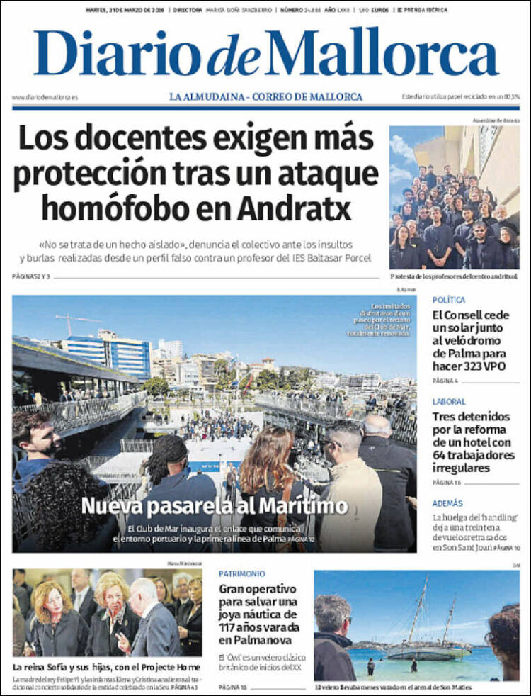 Portada de Diario de Mallorca (Espa&ntilde;a)