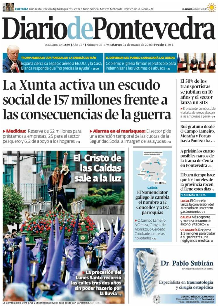 Portada de Diario de Pontevedra (Espa&ntilde;a)