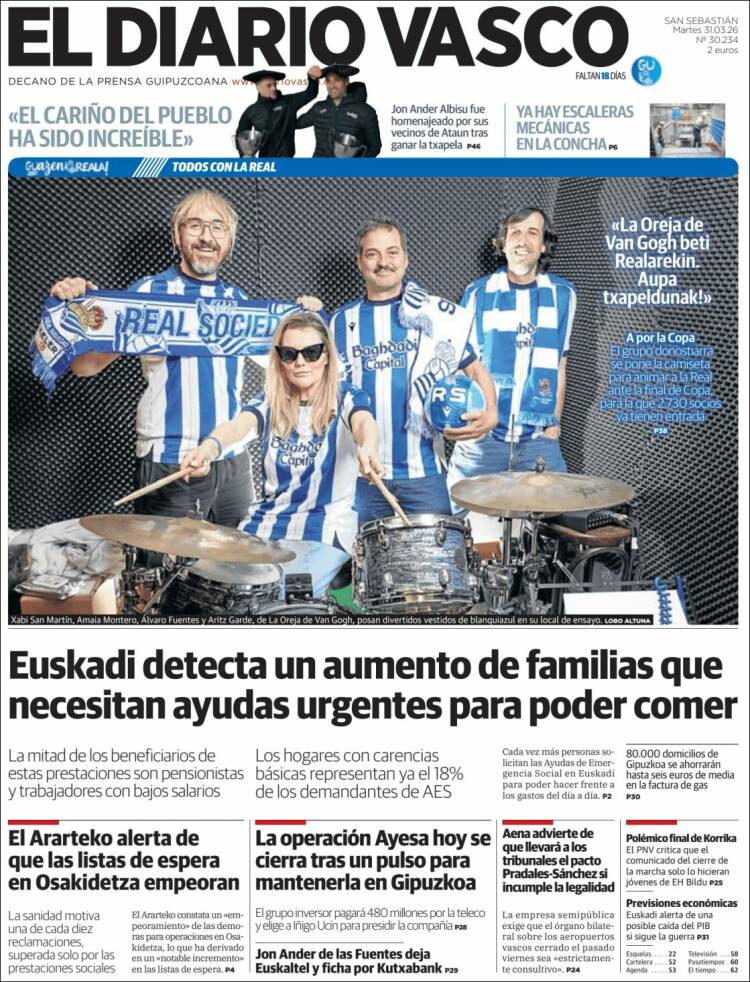 Portada de Diario Vasco (Espa&ntilde;a)