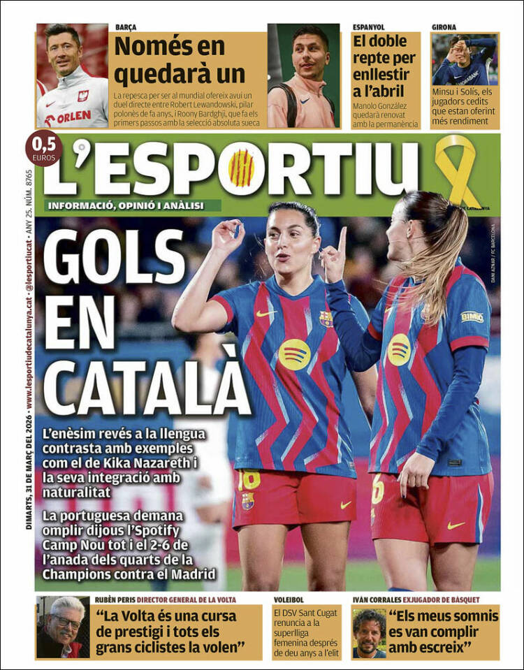Portada de L'Esportiu (Espa&ntilde;a)