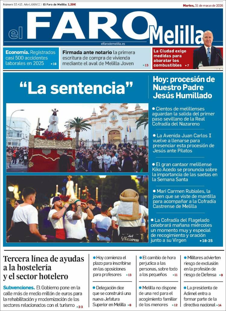 Portada de El Faro de Melilla (Espa&ntilde;a)