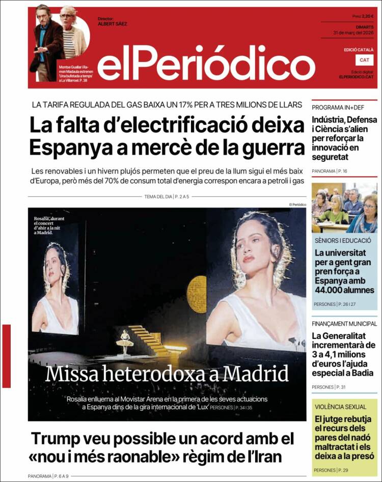 Portada de El Periódico de Catalunya (Spain)