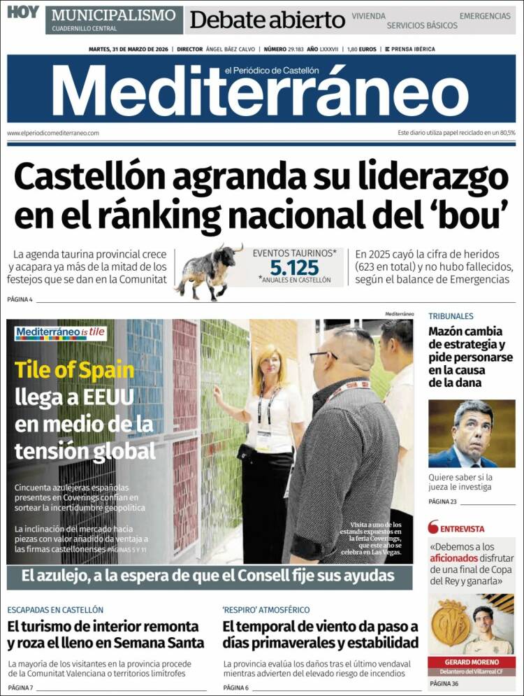 Portada de El Periódico Mediterraneo (Espa&ntilde;a)