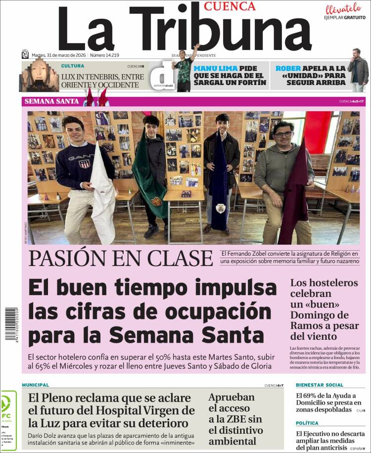 Portada de La Tribuna de Cuenca (Espa&ntilde;a)