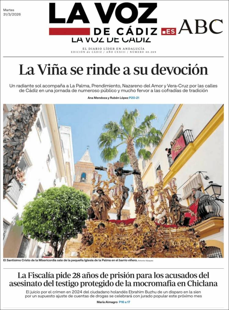 Portada de La Voz de Cádiz (Espa&ntilde;a)