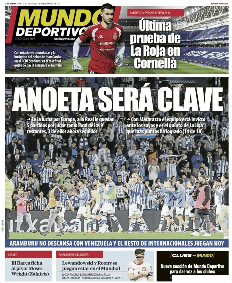 Portada de Mundo Deportivo Gipuzkoa (Espa&ntilde;a)