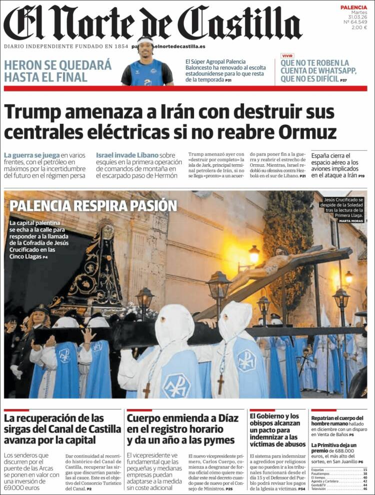 Portada de Norte de Castilla - Palencia (Espa&ntilde;a)