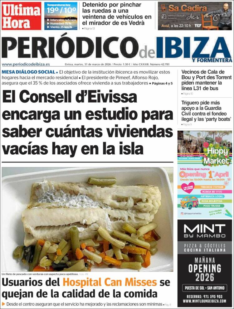 Portada de Periódico de Ibiza (Espa&ntilde;a)