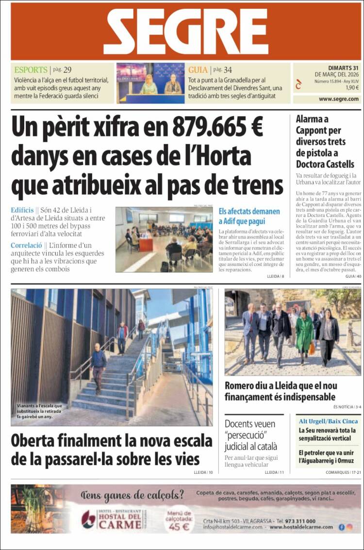 Portada de Segre (Espa&ntilde;a)