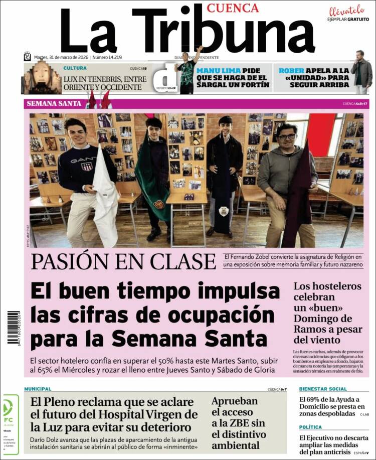 Portada de La Tribuna de Cuenca (Espa&ntilde;a)