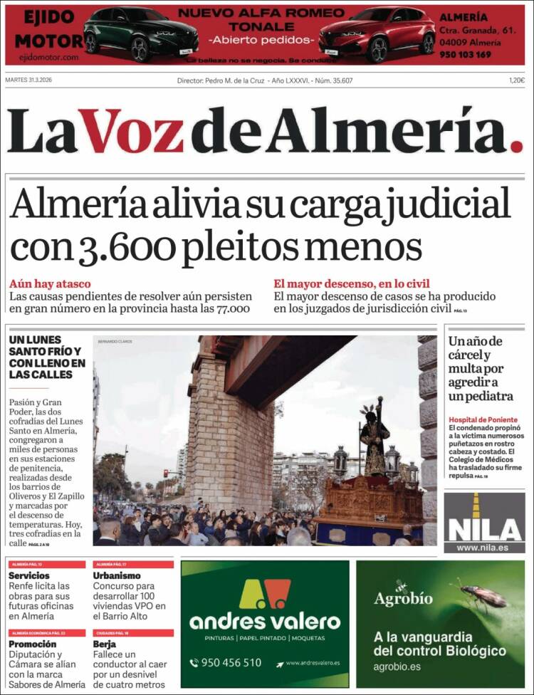 Portada de La Voz de Almería (Spain)