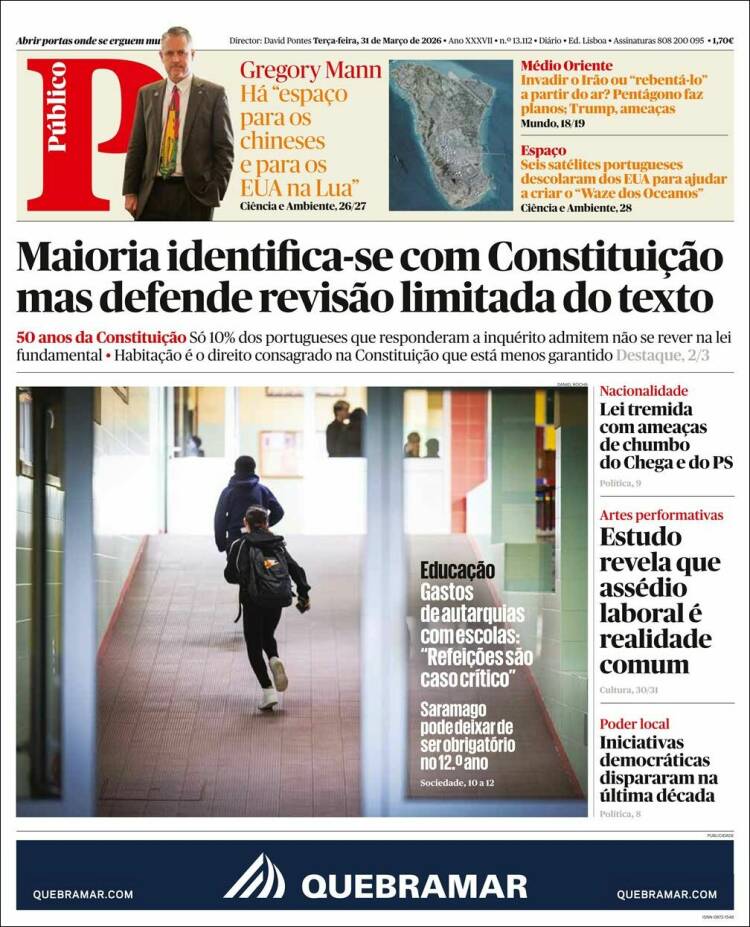 Portada de Público (Portugal)