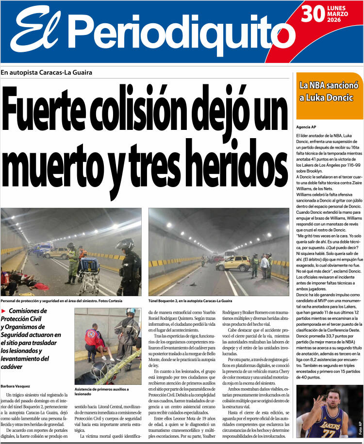 Portada de Periodiquito de Aragua (Venezuela)
