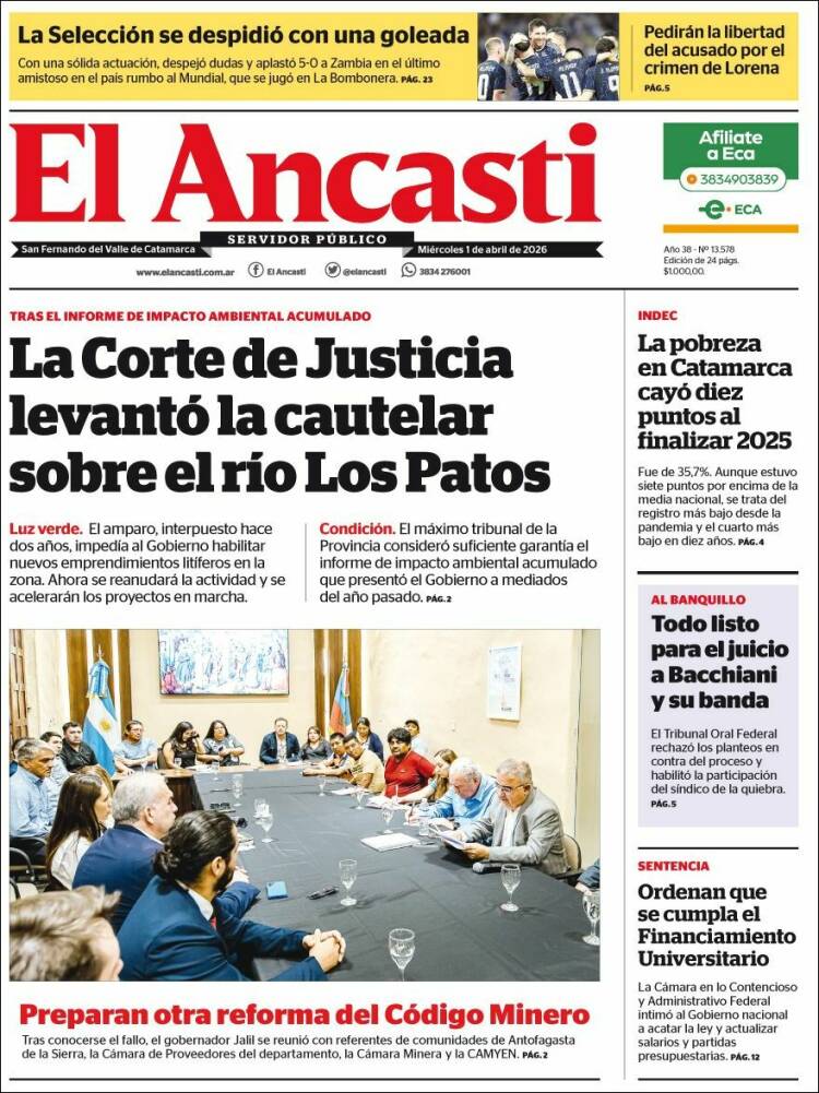 Portada de El Ancasti (Argentina)