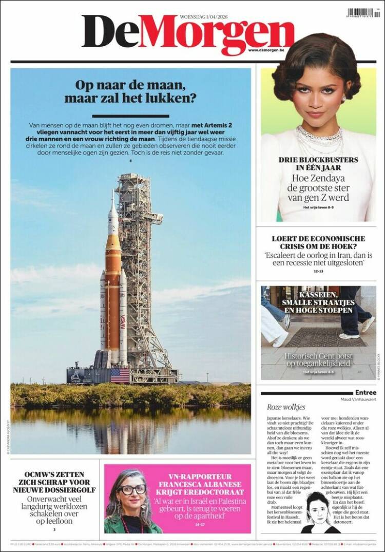 Portada de De Morgen (Belgium)