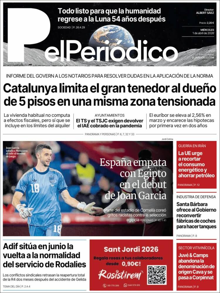 Portada de El Periódico (Spain)