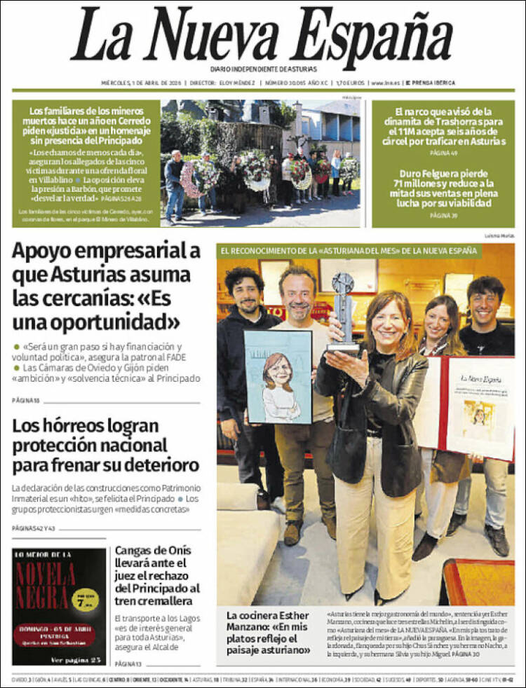 Portada de La Nueva España (Spain)