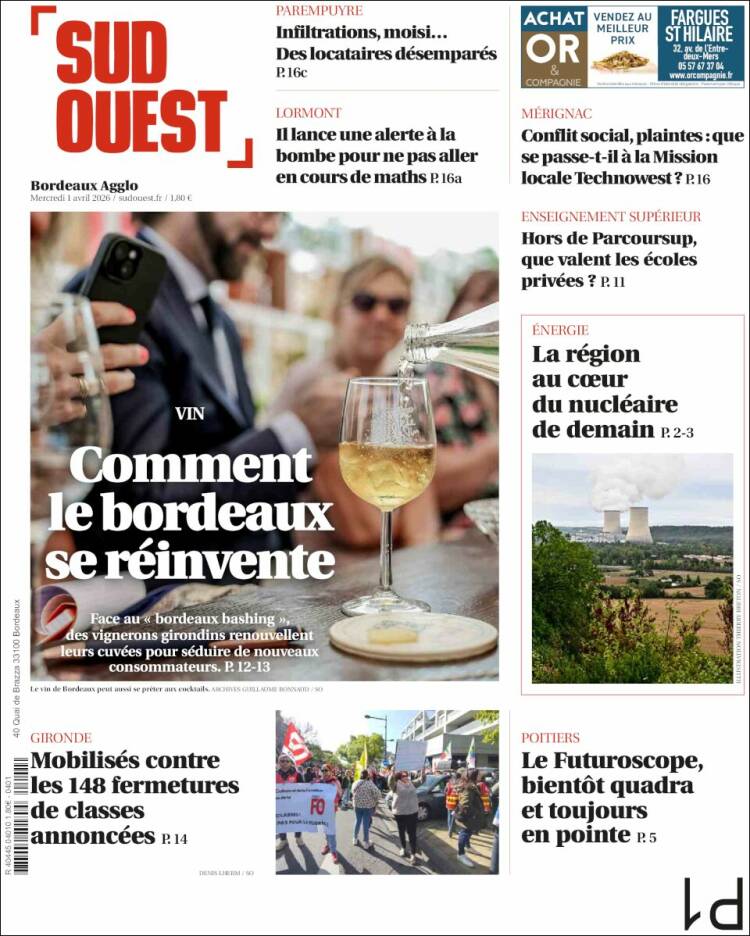 Portada de Sud Ouest (France)