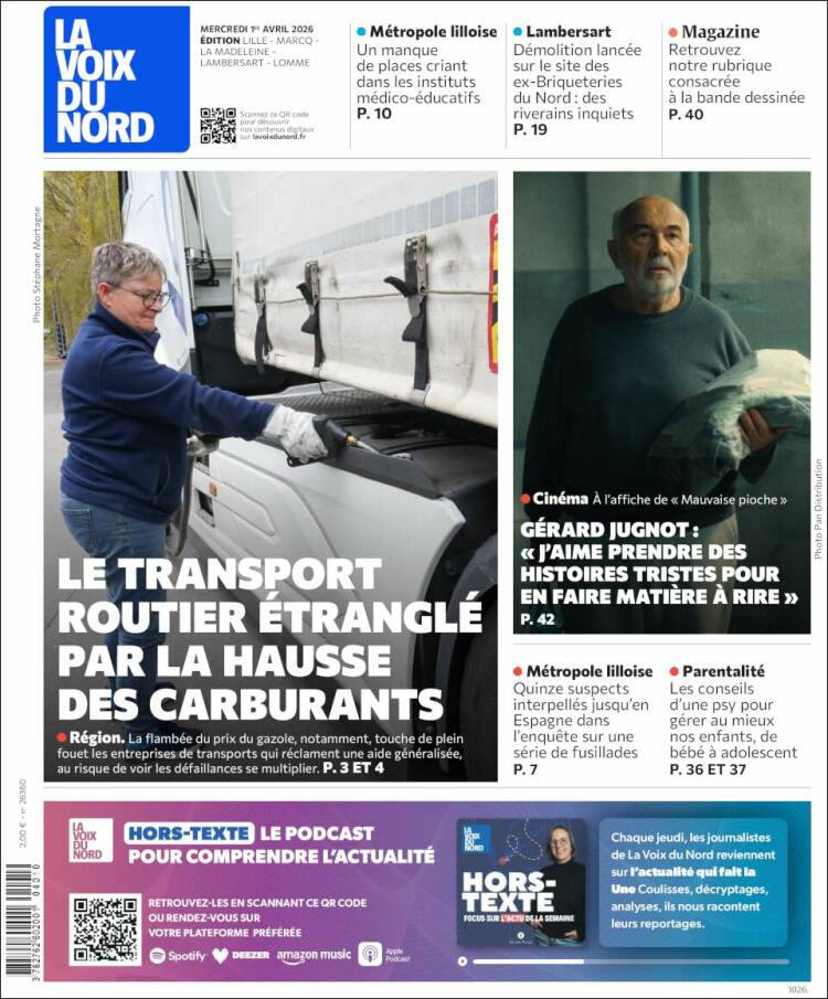 Portada de La Voix du Nord (France)