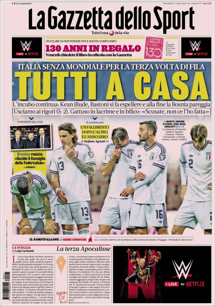 Portada de La Gazzetta dello Sport (Italy)