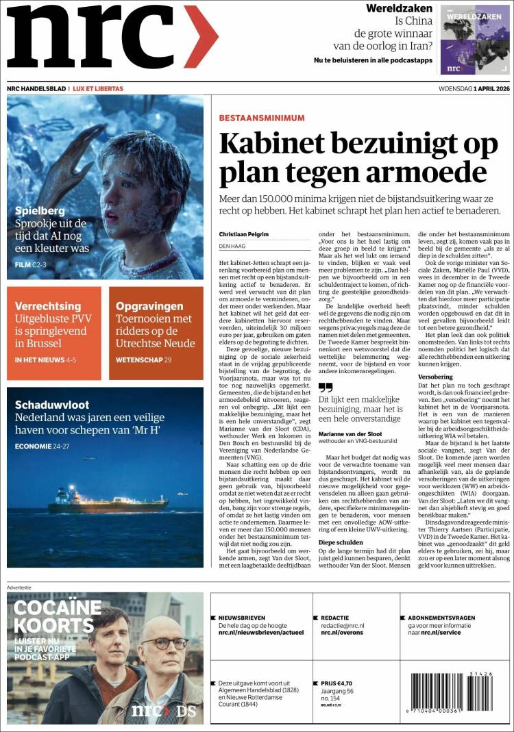 Portada de NRC Handelsblad (Netherlands)