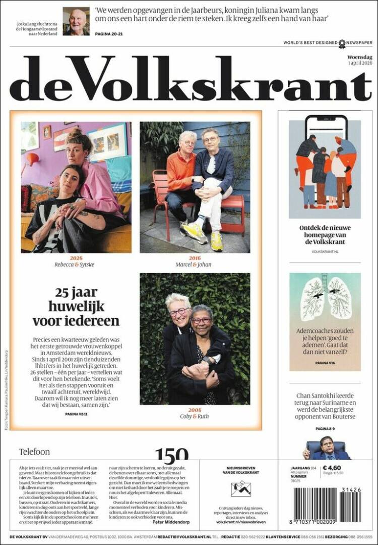 Portada de De Volkskrant (Netherlands)