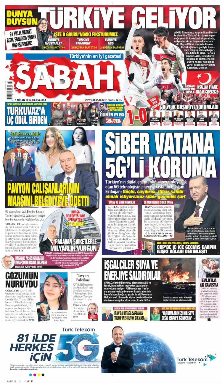 Portada de Sabah (Turqu&iacute;a)