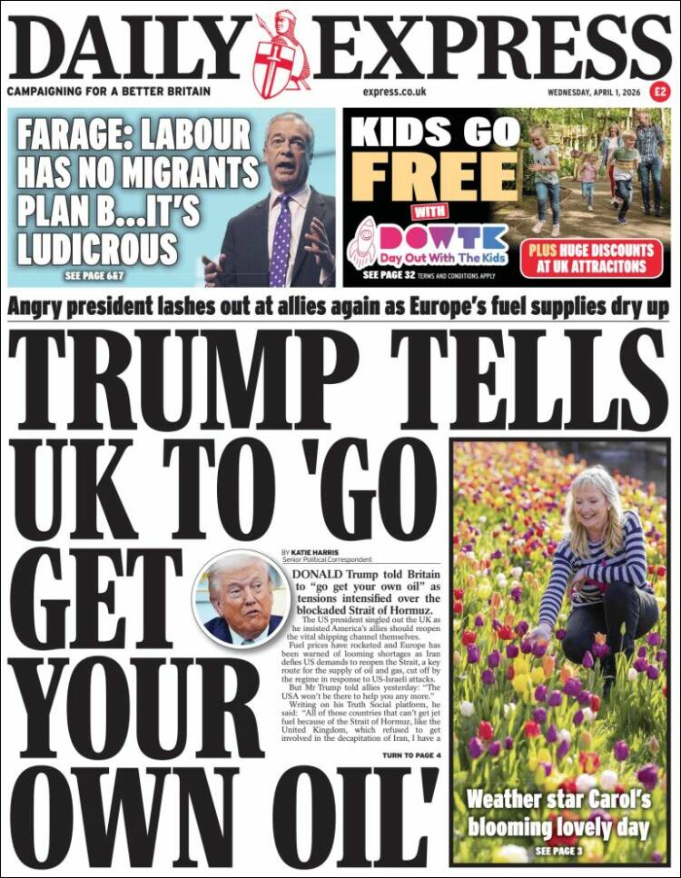 Portada de Daily Express (United Kingdom)