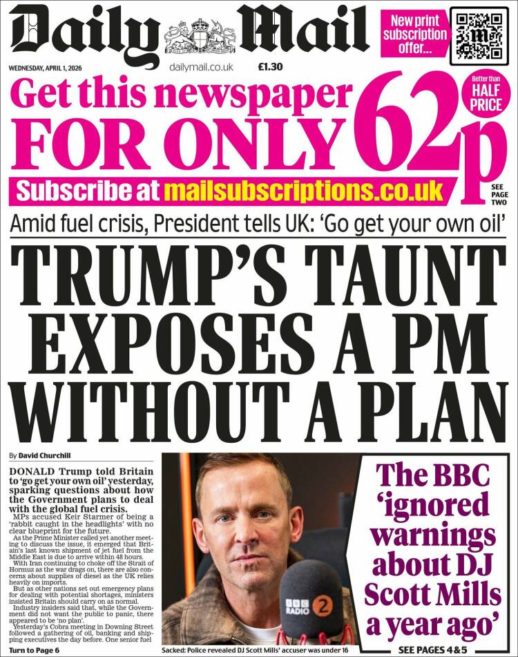 Portada de Daily Mail (United Kingdom)