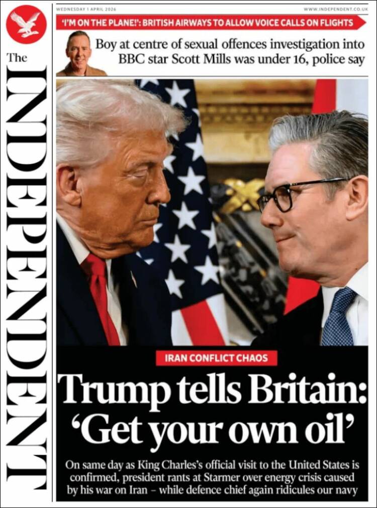 Portada de The Independent (United Kingdom)