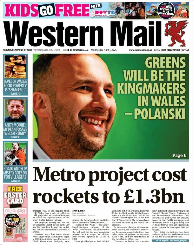 Portada de Western Mail (United Kingdom)