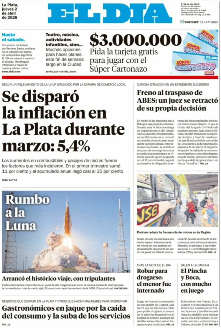 Portada de El Día de la Plata (Argentina)